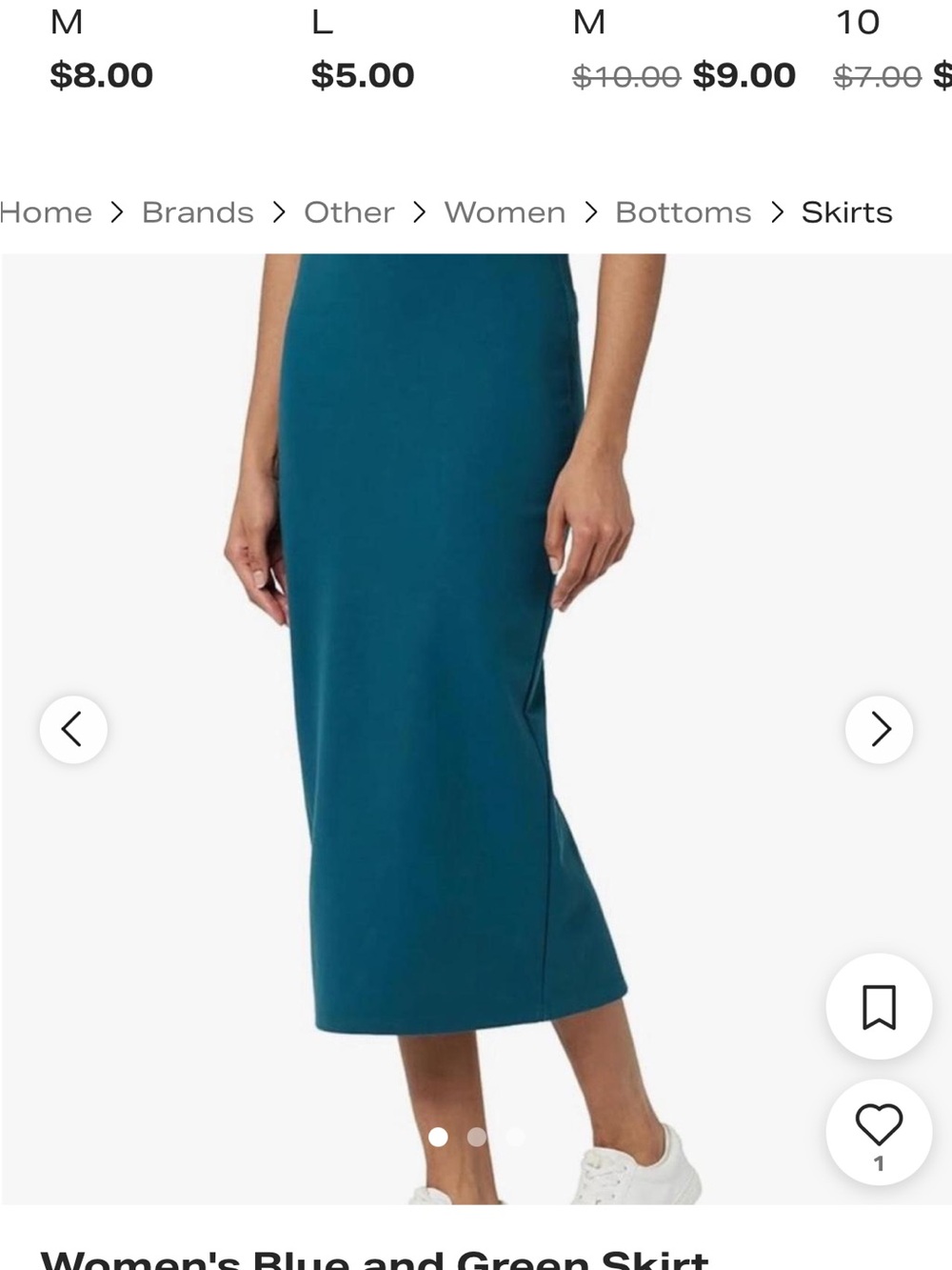 Blu Pepper Teal Midi Pencil Skirt
